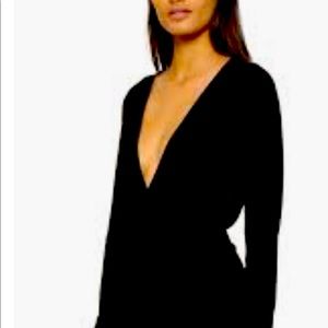 norma kamali black wrap dress size large
